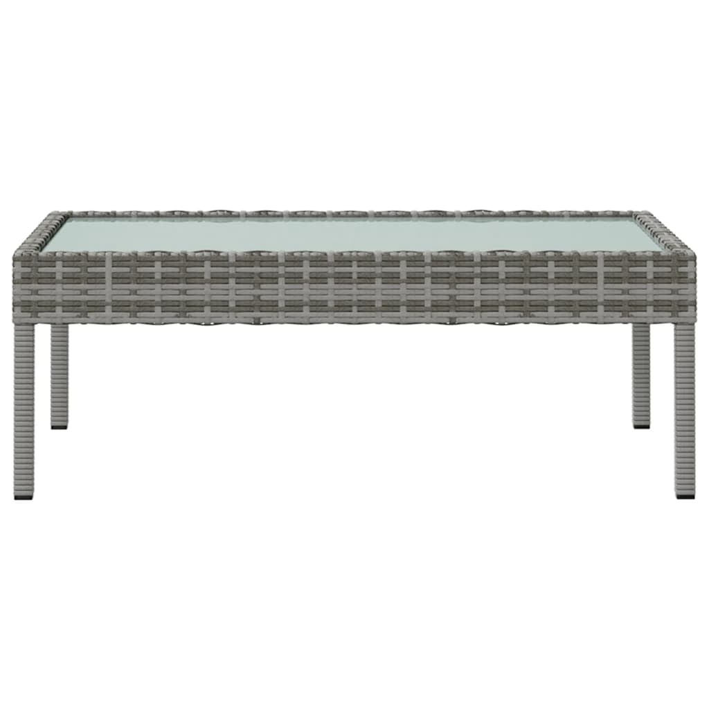 8-tlg. Garten-Lounge-Set mit Auflagen Poly Rattan Grau